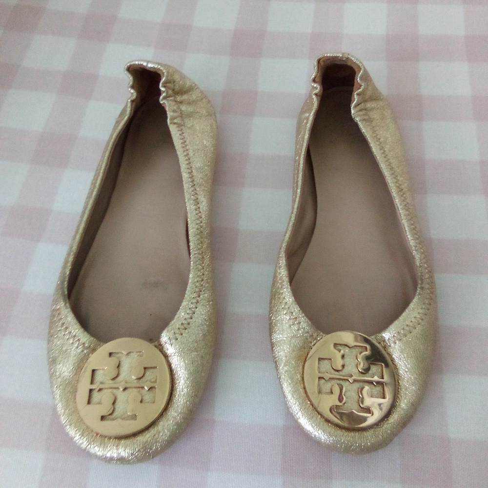 tory burch gold flats